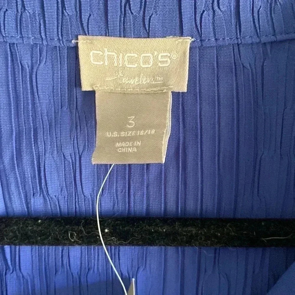 Chico's Traveler's Full Zip Lightweight Jacket Blue No-Wrinkle | Size: 3 (16/18) - Picture 5 of 8